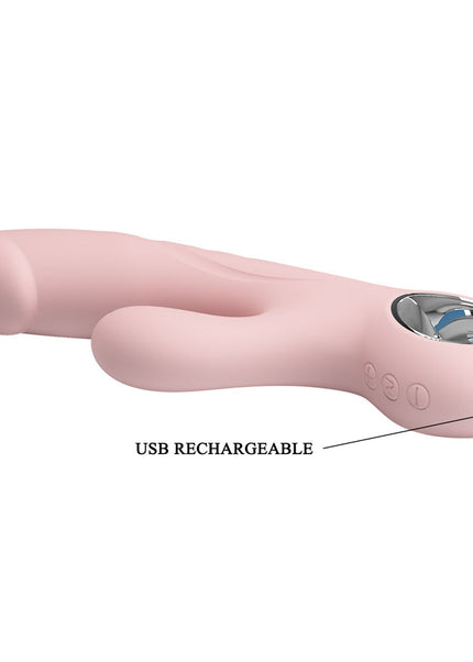 Party Up DAVE Rabbit Vibe - Pink - Pink 19 cm USB Rechargeable Rabbit Vibrator