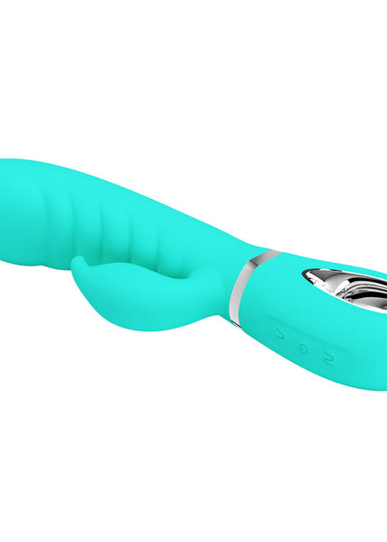Party Up EDWARD Rabbit Vibe - Teal - Teal 20 cm USB Rechargeable Rabbit Vibrator