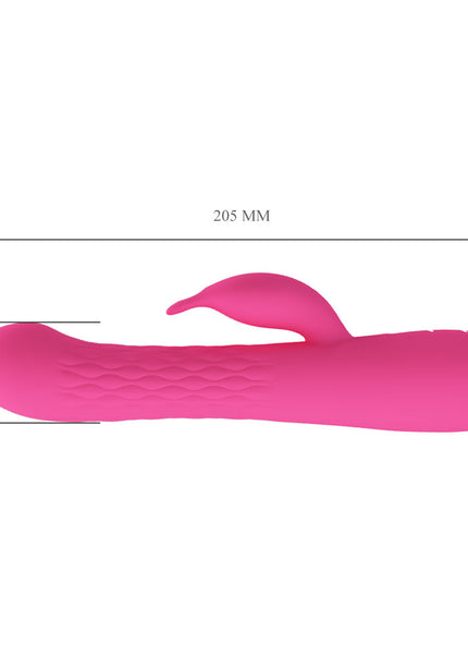 Party Up ERIC Rotating Beads Vibrator - Pink - Pink 20.5 cm USB Rechargeable Rabbit Vibrator with Rotating Bead Shaft