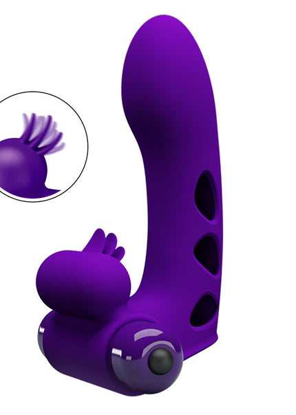 Party Up MIKE Finger Vibe - Purple - Purple Vibrating Finger Vibrator