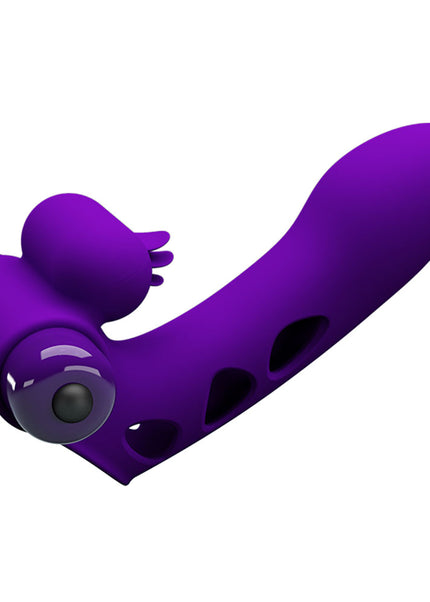 Party Up MIKE Finger Vibe - Purple - Purple Vibrating Finger Vibrator