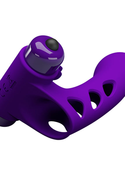 Party Up MIKE Finger Vibe - Purple - Purple Vibrating Finger Vibrator