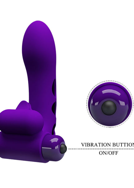 Party Up MIKE Finger Vibe - Purple - Purple Vibrating Finger Vibrator