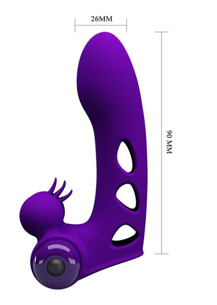 Party Up MIKE Finger Vibe - Purple - Purple Vibrating Finger Vibrator