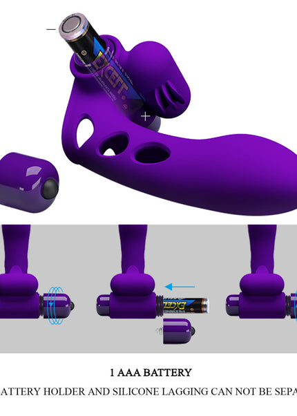 Party Up MIKE Finger Vibe - Purple - Purple Vibrating Finger Vibrator