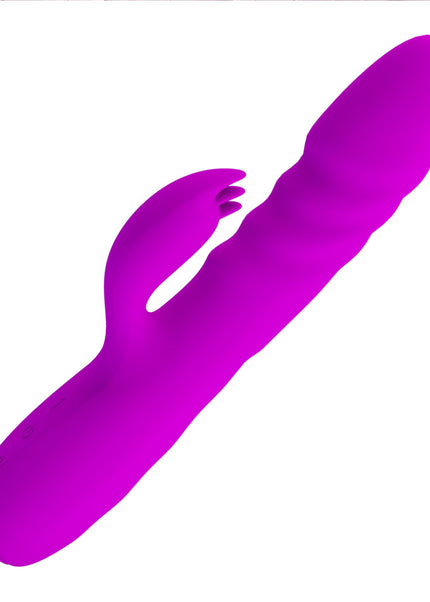 Party Up BOB Thrusting Vibe - Purple - Purple 25 cm USB Rechargeable Thrusting Rabbit Vibrator