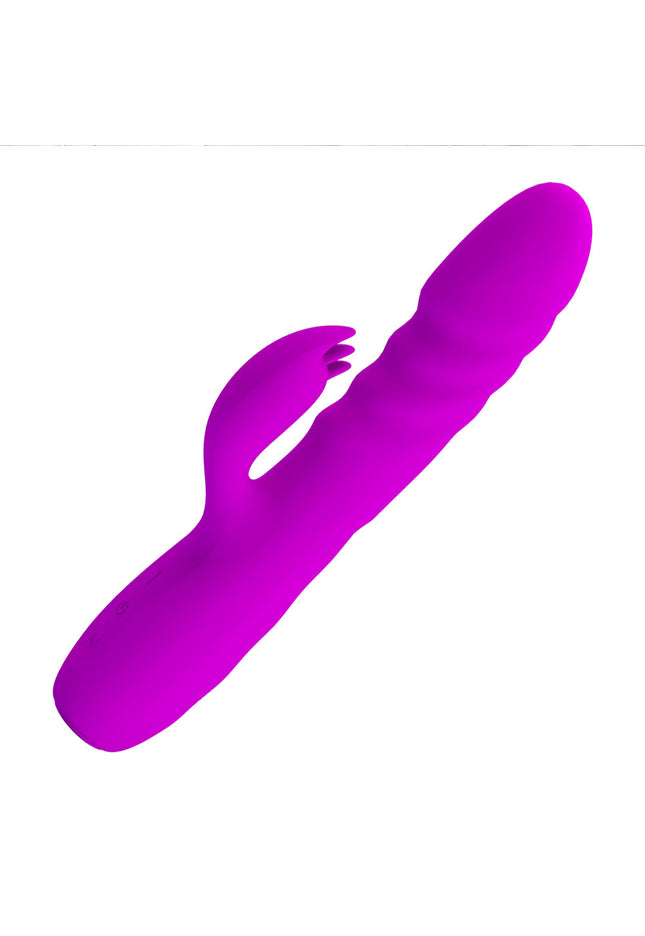 Party Up BOB Thrusting Vibe - Purple - Purple 25 cm USB Rechargeable Thrusting Rabbit Vibrator