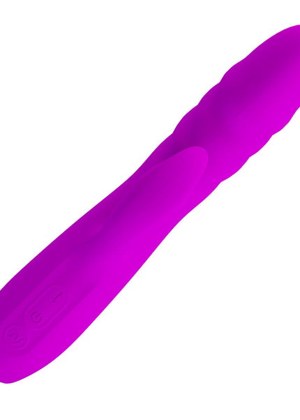 Party Up BOB Thrusting Vibe - Purple - Purple 25 cm USB Rechargeable Thrusting Rabbit Vibrator