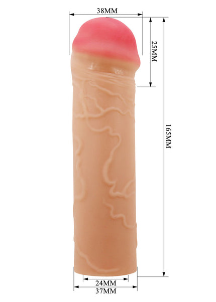 Party Up OSCAR 1 Inch Extender Sleeve - Flesh 1 Inch Penis Extender Sleeve