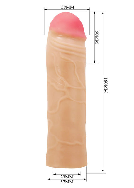 Party Up PARKER 2 Inch Extender Sleeve - Flesh 2 Inch Penis Extender Sleeve