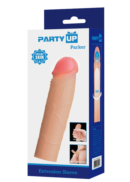 Party Up PARKER 2 Inch Extender Sleeve - Flesh 2 Inch Penis Extender Sleeve