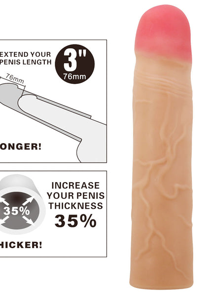 Party Up PHILIP 3 Inch Extender Sleeve - Flesh 3 Inch Penis Extender Sleeve