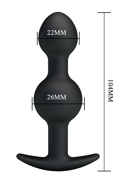 Party Up JAMES Anal Bead Plug - Black 10.4 cm Beaded Butt Plug