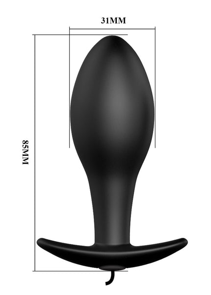 Party Up JASON Vibrating Anal Plug - Black 8.5 cm Vibrating Butt Plug with Remote