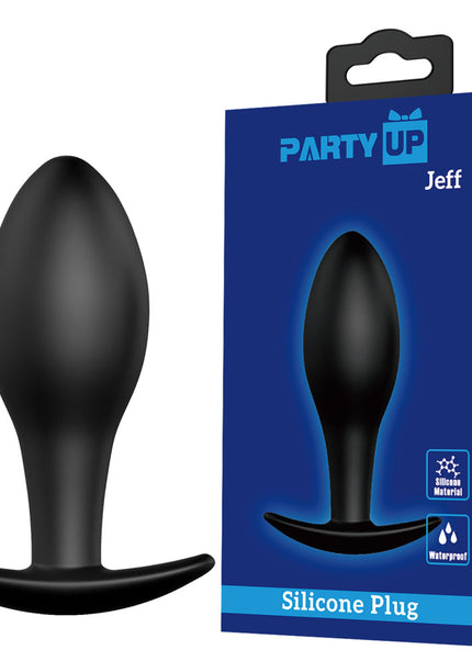 Party Up JEFF Silicone Plug - Black 8.5 cm Butt Plug