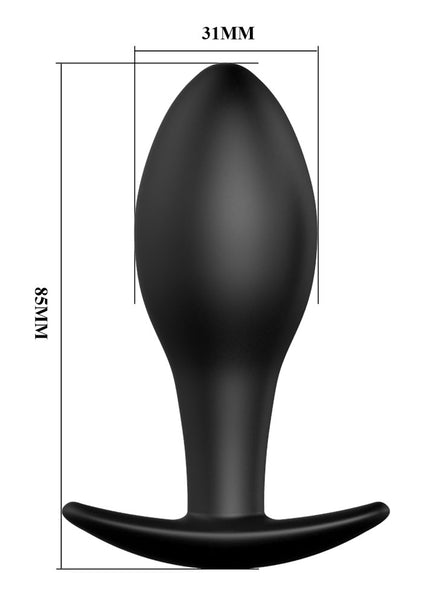 Party Up JEFF Silicone Plug - Black 8.5 cm Butt Plug