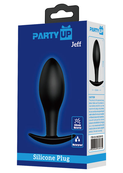 Party Up JEFF Silicone Plug - Black 8.5 cm Butt Plug