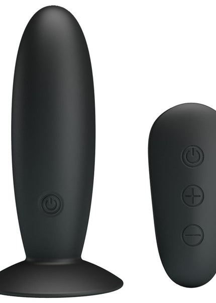 MR PLAY Remote Control Vibrating Anal Plug - Black USB Rechargeable Vibrating Butt Plug with Wireless Remote