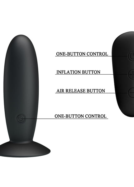MR PLAY Remote Control Vibrating Anal Plug - Black USB Rechargeable Vibrating Butt Plug with Wireless Remote