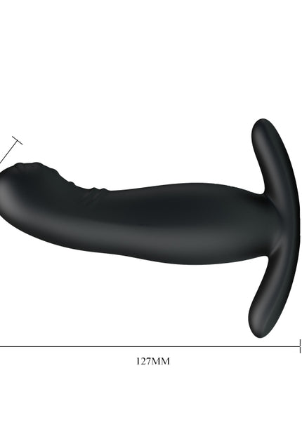 MR PLAY Prostate Massager - Black USB Rechargeable Prostate Massager with Flicking Tip