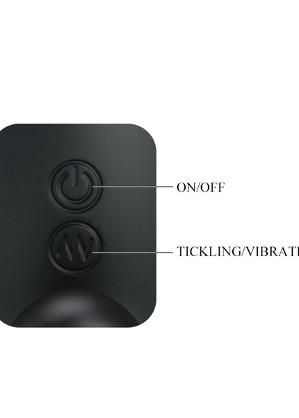 MR PLAY Prostate Massager - Black USB Rechargeable Prostate Massager with Flicking Tip