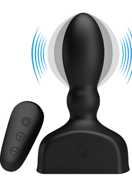 MR PLAY Inflatable Anal Plug - Black USB Rechargeable Inflatable Anal Plug with Wireless Remote