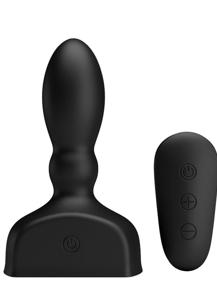 MR PLAY Inflatable Anal Plug - Black USB Rechargeable Inflatable Anal Plug with Wireless Remote