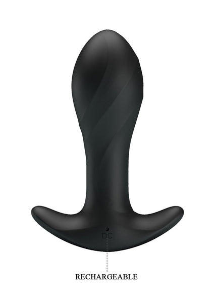Party Up KEITH Vibrating Plug - Black 10.5 cm USB Rechargeable Vibrating Butt Plug