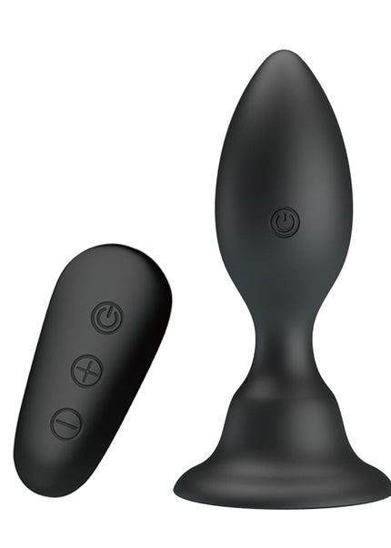 MR PLAY Vibrating Anal Plug - Black 10.8 cm USB Rechargeable Vibrating Butt Plug with Remote