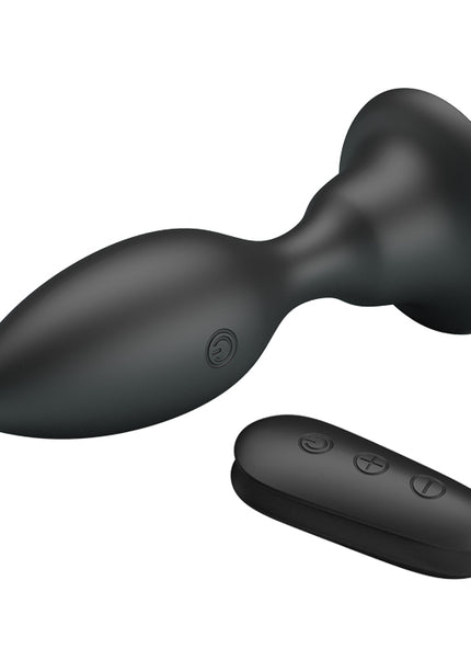 MR PLAY Vibrating Anal Plug - Black 10.8 cm USB Rechargeable Vibrating Butt Plug with Remote