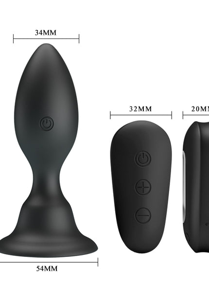 MR PLAY Vibrating Anal Plug - Black 10.8 cm USB Rechargeable Vibrating Butt Plug with Remote