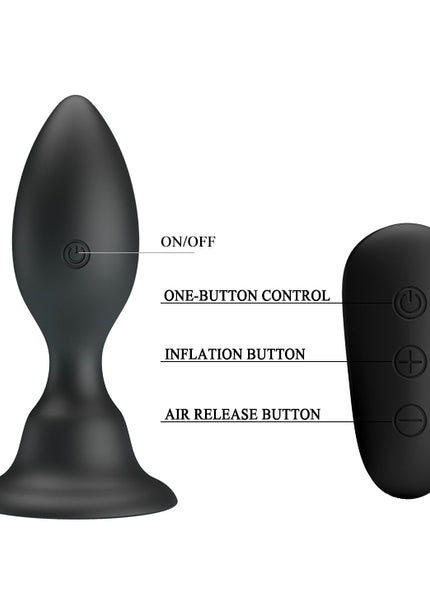 MR PLAY Vibrating Anal Plug - Black 10.8 cm USB Rechargeable Vibrating Butt Plug with Remote
