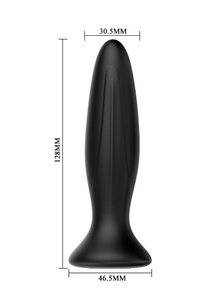 MR PLAY Vibrating Anal Plug - Black 12.8 cm USB Rechargeable Vibrating Butt Plug