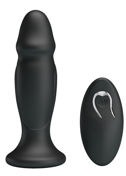 MR PLAY Powerful Vibrating Anal Plug - Black 12.4 cm USB Rechargeable Vibrating Anal Plug with Remote