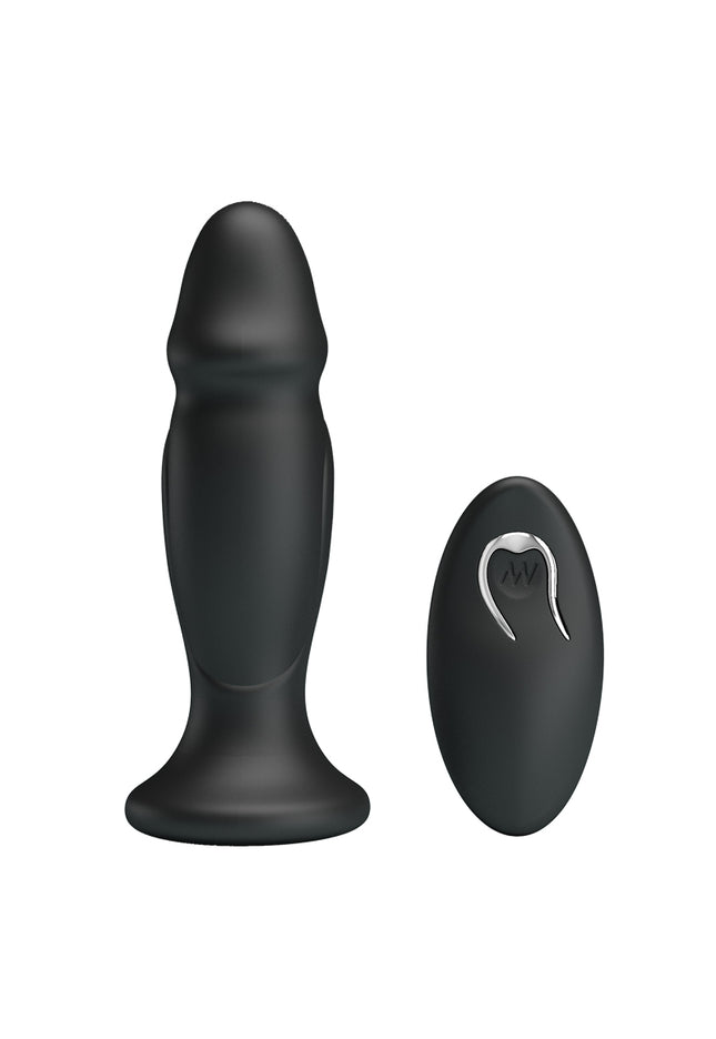 MR PLAY Powerful Vibrating Anal Plug - Black 12.4 cm USB Rechargeable Vibrating Anal Plug with Remote