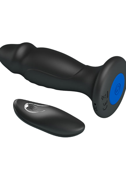 MR PLAY Powerful Vibrating Anal Plug - Black 12.4 cm USB Rechargeable Vibrating Anal Plug with Remote