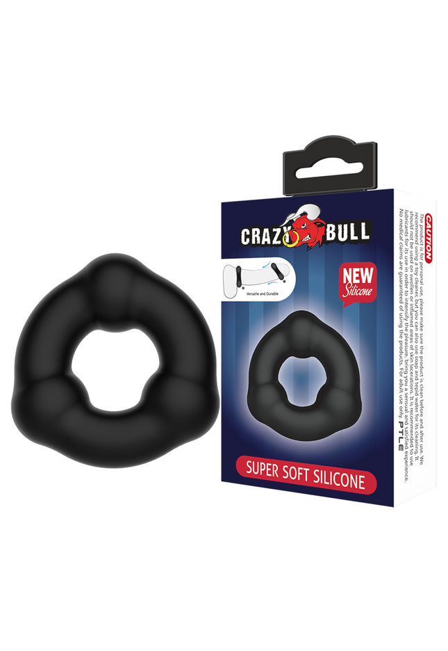 CRAZY BULL Beaded Cock Ring - Black Cock Ring