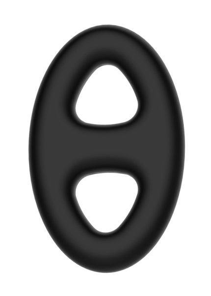 CRAZY BULL Oval Cock & Ball Ring - Black Cock & Ball Ring
