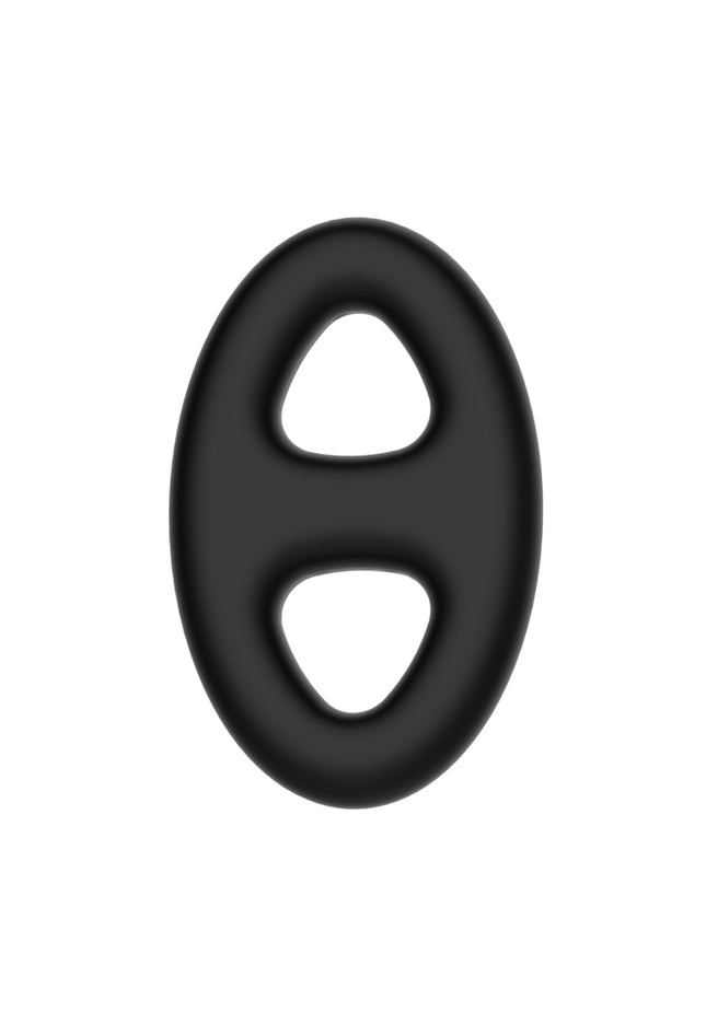CRAZY BULL Oval Cock & Ball Ring - Black Cock & Ball Ring
