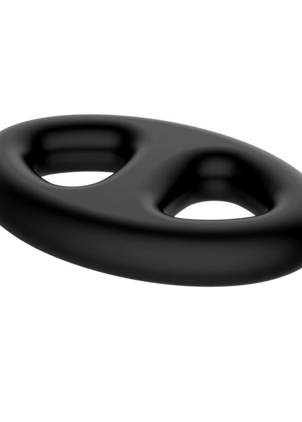 CRAZY BULL Oval Cock & Ball Ring - Black Cock & Ball Ring