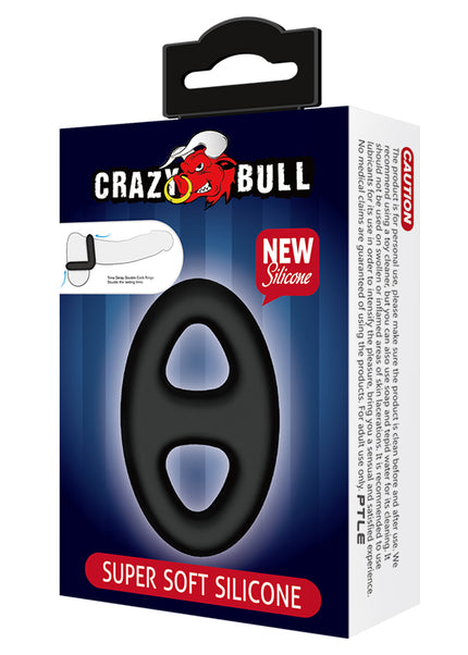 CRAZY BULL Oval Cock & Ball Ring - Black Cock & Ball Ring
