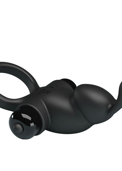 Party Up LARRY Vibrating Cock Ring - Black Vibrating Cock Ring