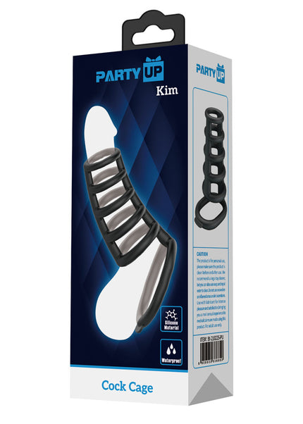 Party Up KIM Cock Cage - Black Cock Ring Cage