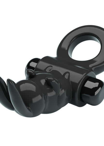 Party Up LEO Vibrating Cock Ring - Black Vibrating Cock Ring