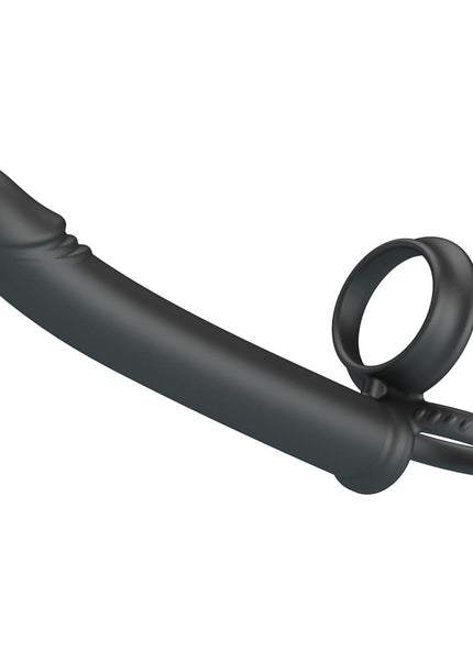 Party Up MARTIN Double Penetrator - Black Cock & Ball Rings with Double Penetrator