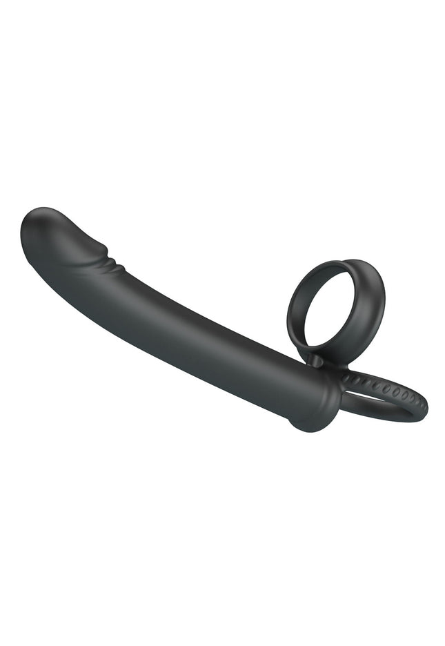 Party Up MARTIN Double Penetrator - Black Cock & Ball Rings with Double Penetrator
