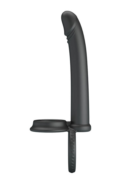 Party Up MARTIN Double Penetrator - Black Cock & Ball Rings with Double Penetrator