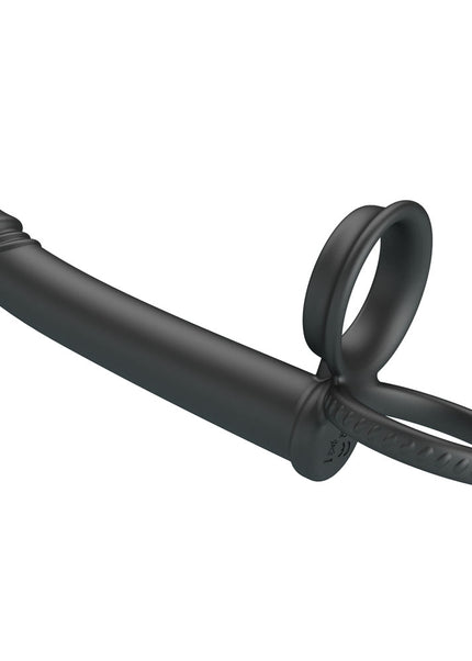 Party Up MARTIN Double Penetrator - Black Cock & Ball Rings with Double Penetrator