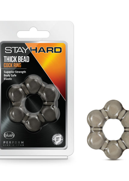 Stay Hard Thick Bead Cock Ring - Black Cock Ring