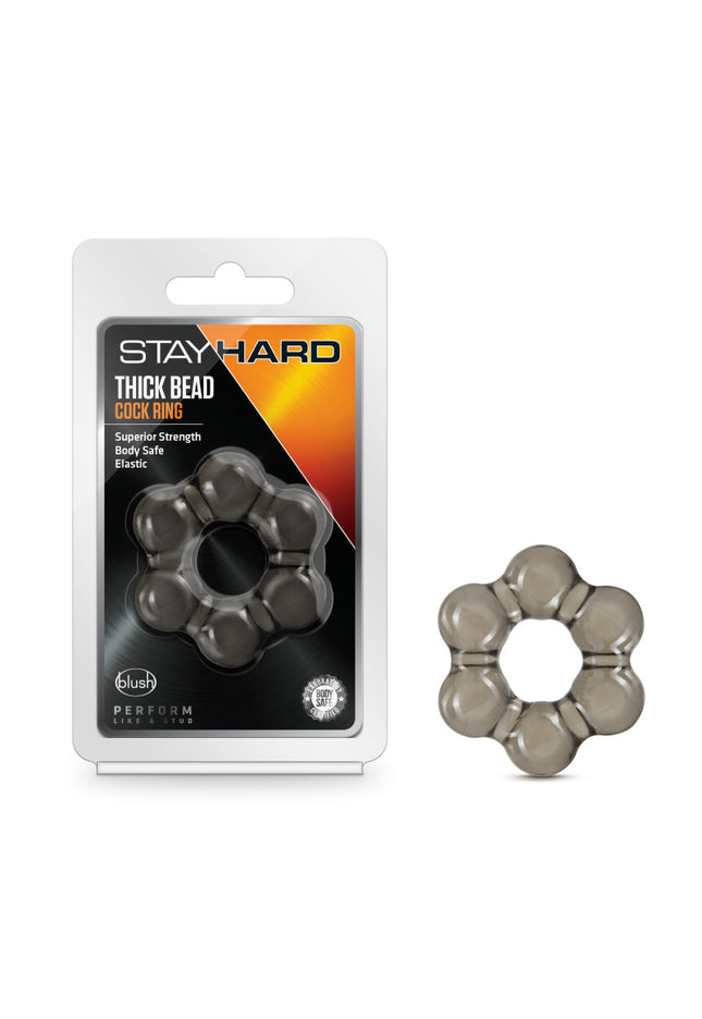 Stay Hard Thick Bead Cock Ring - Black Cock Ring